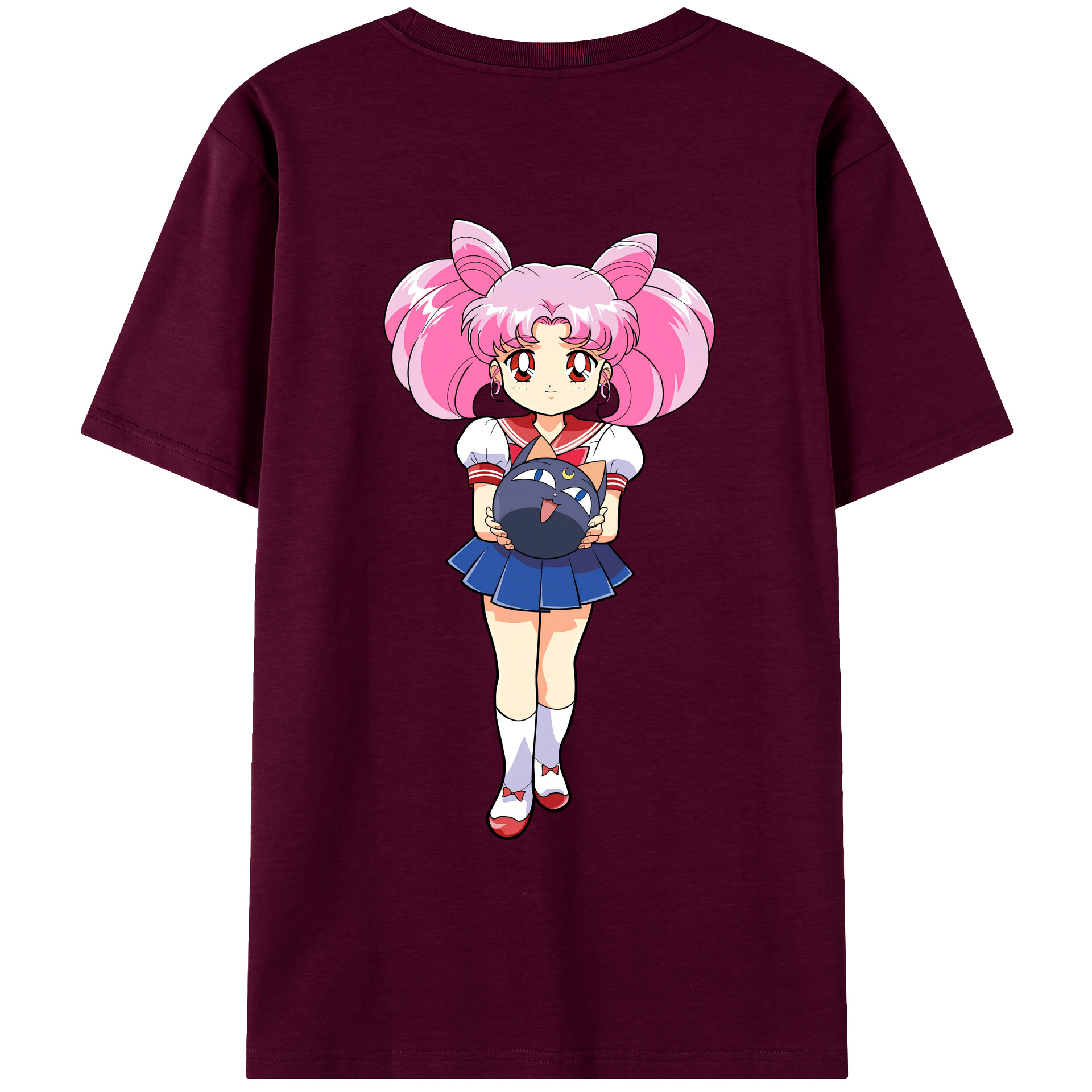 （画像用） 美少女戦士セーラームーン ちびうさ Sailor Moon Chibiusa Tsukino Usagi Small Lady Serenity レディース半袖Tシャツ(バックプリント)